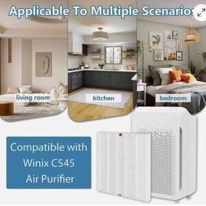 3 Pack C545 True HEPA Replacement Filter S Compatible with Winix B151 P150 9300
